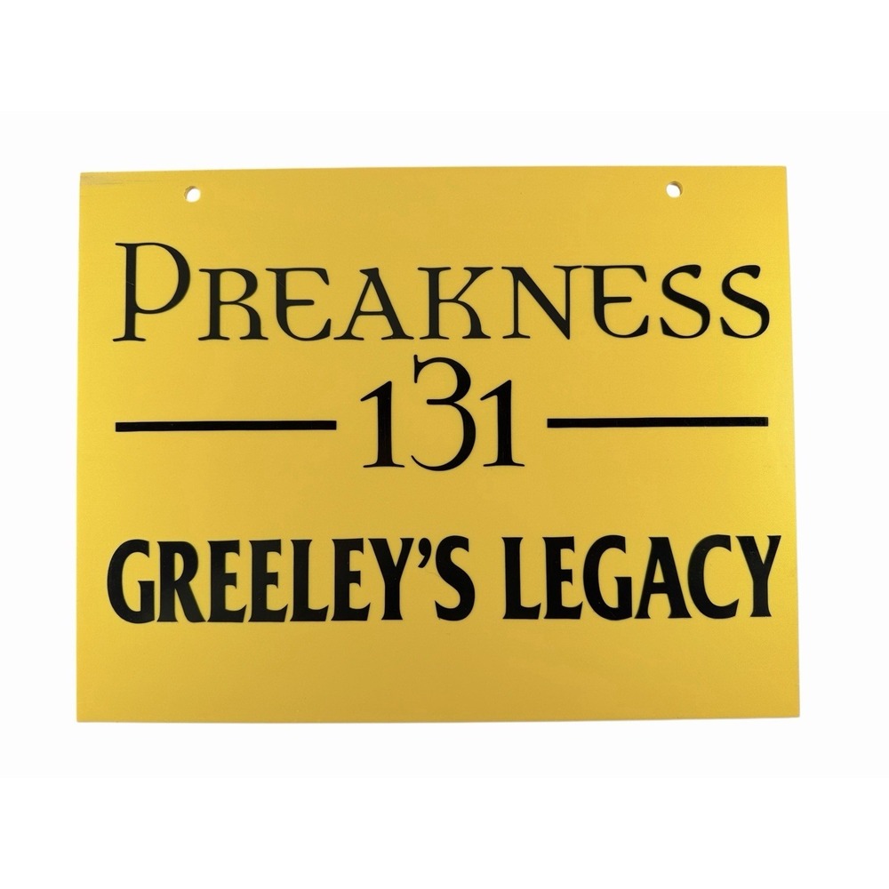 Preakness 131 Greeley's Legacy Horse‎ Stall Sign Unique Collectable Pimlico